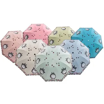 

Hot Portable Anti-uv Windproof Waterproof Compact Folding Umbrella Triple Folding Tri-folded Extension Parasol Umbrella On Sale