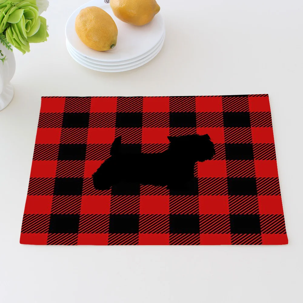 Новинка 2018 Простая подставка для посуды с принтом Westie Dog Silhouette модная красная