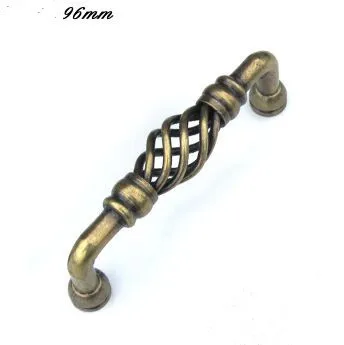 

96mm Antique brass birdcage furmiture handle bronze drawer kitchen cabinet dresser cupboard wardrobe door pull handle knob 3.8"