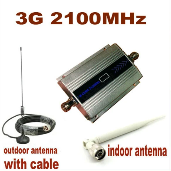 3g UMTS 2100 MHZ WCDMA lcd комплект повторителя сотового телефона Мобильный усилитель сигнала с внутренней и наружной Антенной 500 квадратных метров