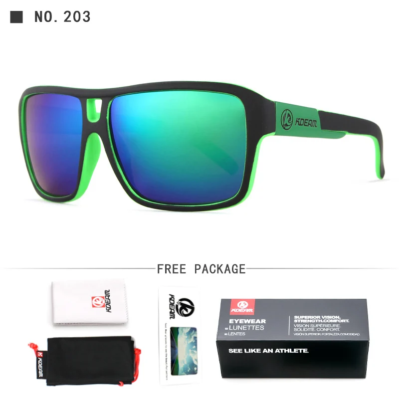 Поляризованные солнцезащитные очки с защитой от ультрафиолета, мужские пляжные спортивные солнцезащитные очки, Полароид, унисекс, 60' мм, квадратные солнцезащитные очки, посылка - Цвет линз: C203