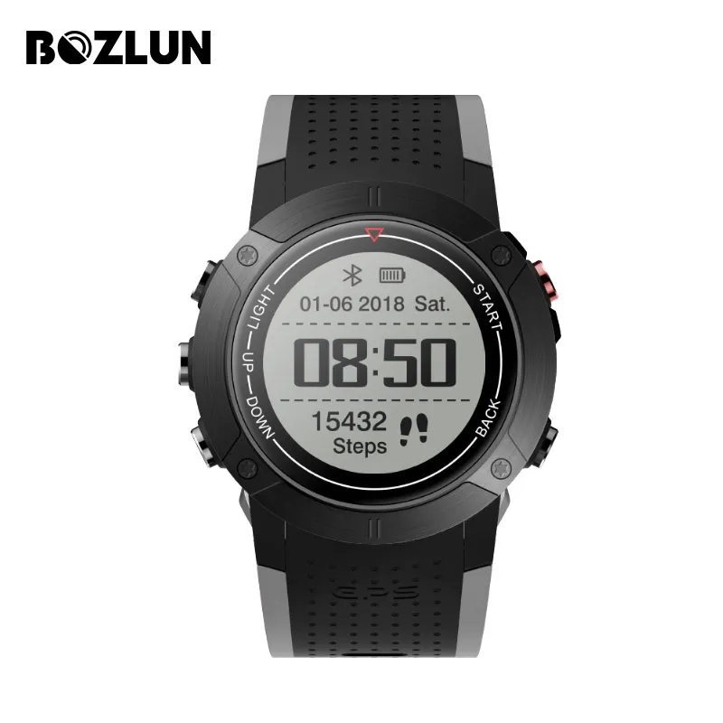 Bozlun мужские уличные Смарт-часы для пеших прогулок, альпинизма, плавания, велоспорта, gps, компаса, спортивные Смарт-часы W33 - Цвет: Grey