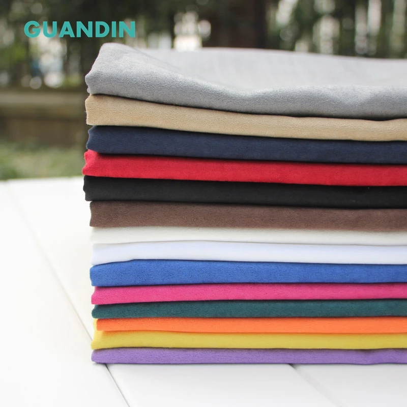 GUANDIN цветная ткань из искусственной замши оптовая продажа черная для одежды
