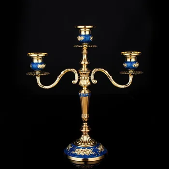

The new European boutique candle Taiwan silver glitter three head five Head Hotel Home Furnishing wedding Candlesticks