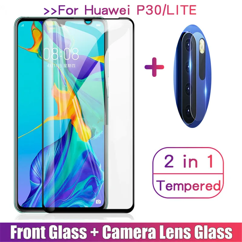

2 in 1 Screen Protector Camera Lens Glass for Huawei Nova 5 Pro 5i Honor 20 Pro P20 Lite 2019 Mate 30 Lite Full Tempered Glass