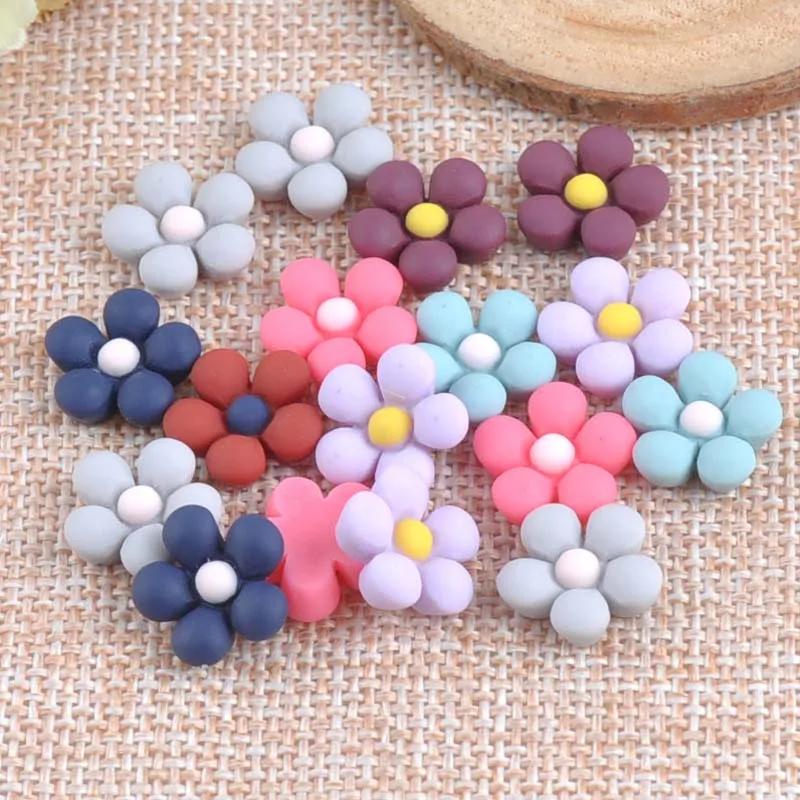 

50PCS Sunflower flatback Resin Cabochons Scrapbook Craft 12mm DIY buttons phone decor Headwear accessories CP1480