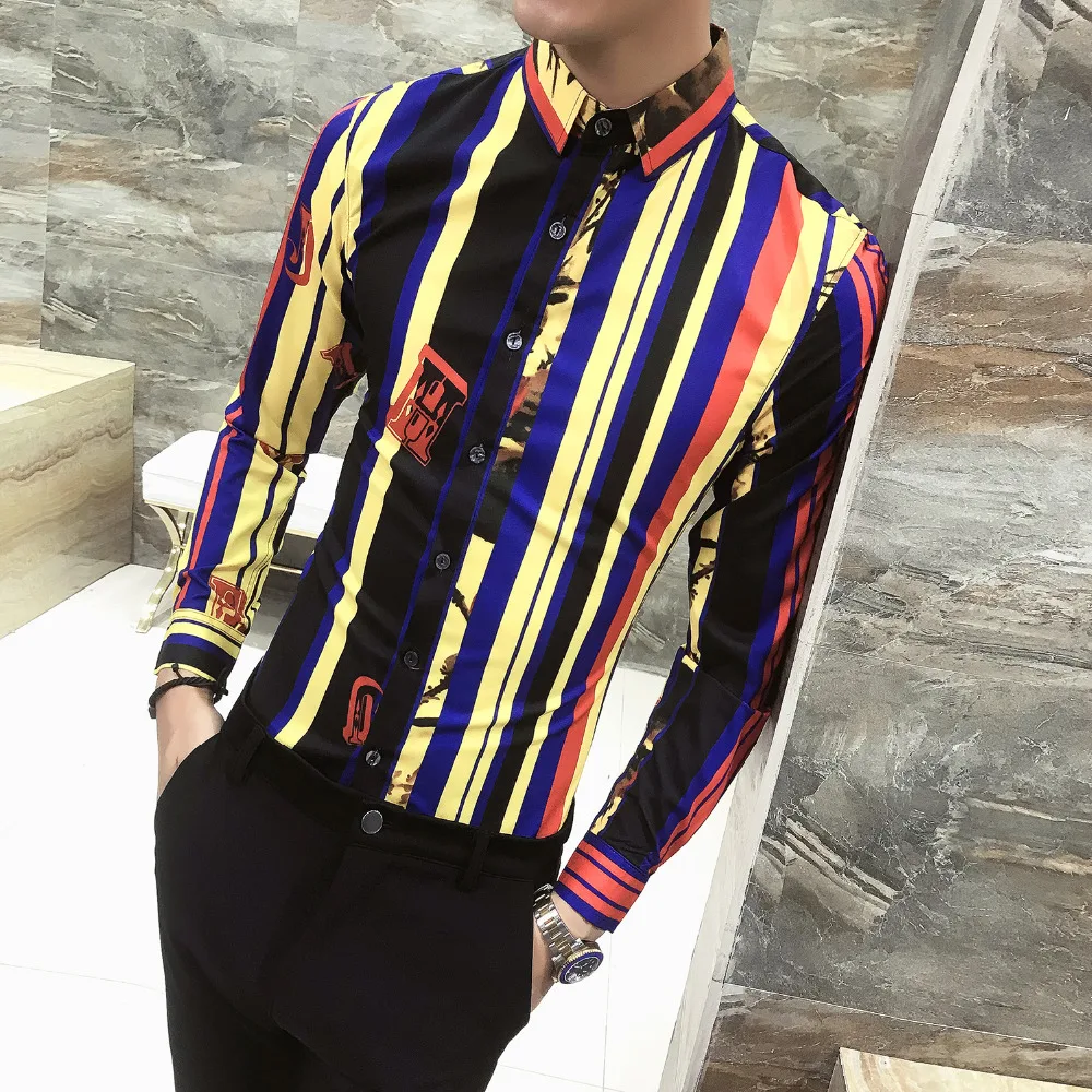 Мода 2018 Для мужчин одежда Фирменная Новинка Slim Fit рубашка с длинными рукавами