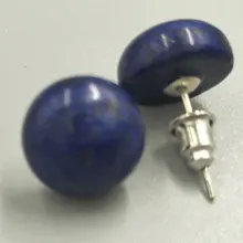 Женские модные ювелирные изделия 12 мм натуральный Round круглые бусины Серьги гвоздики C5231