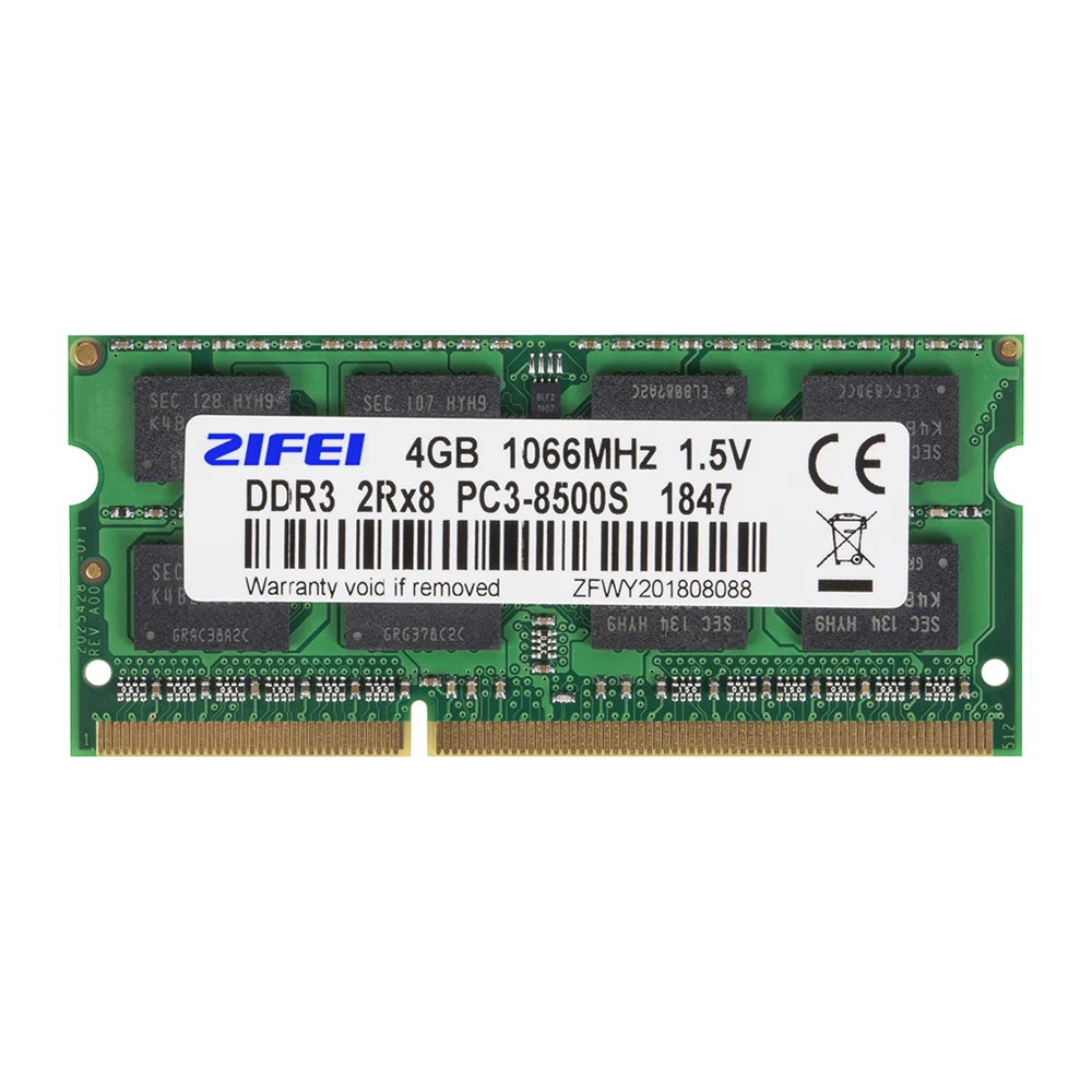 ZIFEI DDR3 RAM 4 GB 8 GB 1333 MHz 1600 MHz 1866 MHz 1.5 V و 1.35 V محمول الذاكرة so dimm