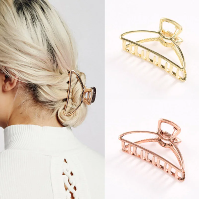 

Women Hair Claw Solid Color Large Size Hairpin Retro Crab Shape Hair Clip Girls Hair Accessories