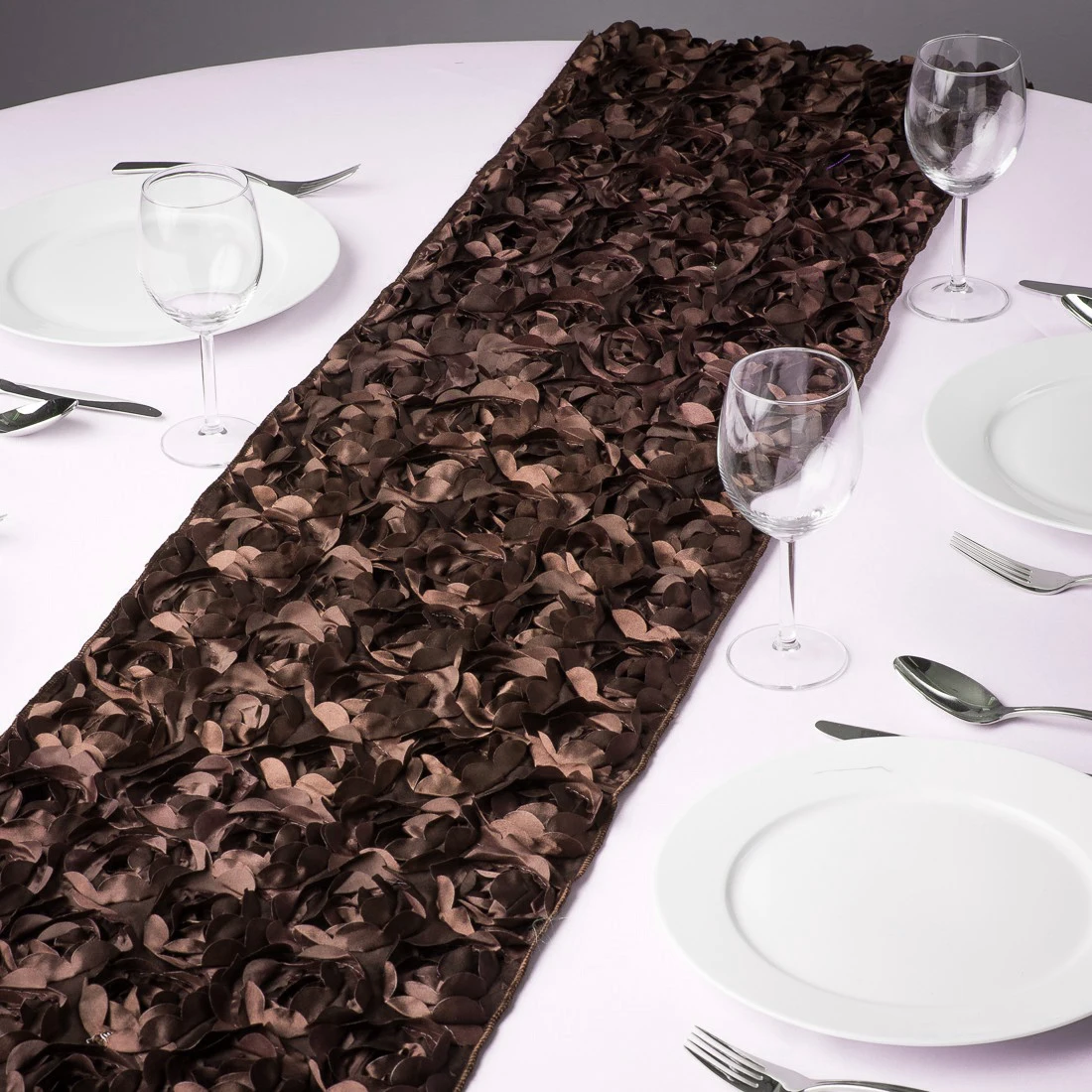 chocolate 30x275 см, для свадебного украшения 3D розы настольные бегуны День Рождения украшения стола для банкета Праздничная скатерть DIY украшения - Цвет: chocolate