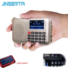 JINSERTA Солнечная FM радио мини солнечная мощность динамик MP3 музыкальный плеер аварийный Солнечная энергия ed радио с фонариком Поддержка TF карты