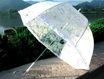 

Free Shipping Lace Princess Umbrella Cute Bubble Deep Dome Umbrella For Wedding party favors gift 10pcs wen5993