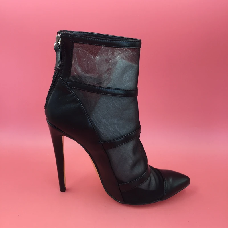 mesh pointed toe heels