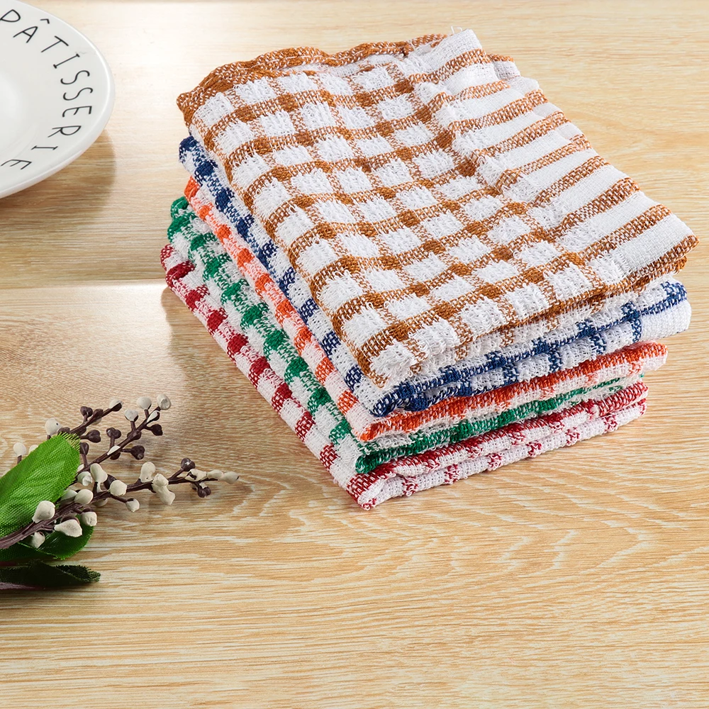 1PC Cleaning Cloth Soft Tea Towels Terry Cotton Kitchen Dish Cloths Clean Microfibre Absorbent Non-stick loth Size 40*27*0.5cm