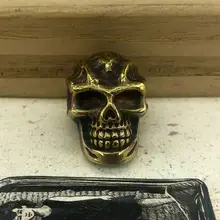 EDC инструменты латунный нож бисер латунный Череп Бусы на шнурок Паракорд Нож многофункциональный брелок кулон#108