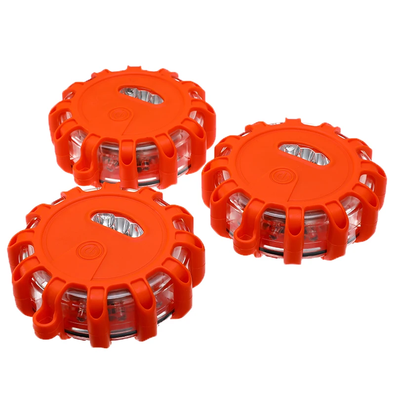 

3Pcs LED Road Flares Emergency Red Safety Light Flashing Roadside Beacon Traffic Light Roadway Safety