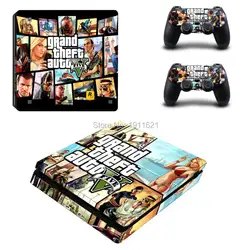 Grand Theft Auto V наклейка кожи для PS4 Slim консоли чехол для Playstation 4 PS4 Slim кожи Наклейки + контроллер защитный