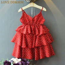 Платья для девочек с надписью «LOVE DD& MM» г., новая летняя детская одежда нарядное шифоновое платье-пачка на бретельках для девочек
