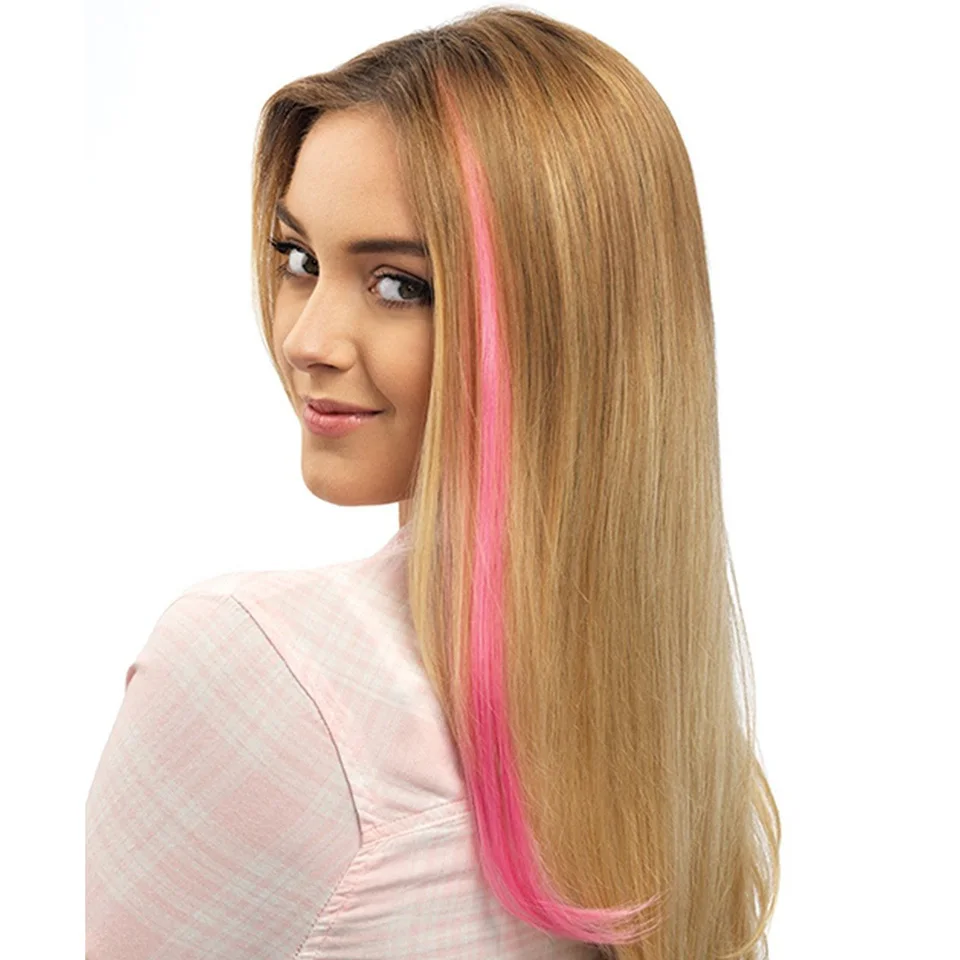 DIFEI Long Straight 1 Clip in Hair Extensions Single Piece Synthetic