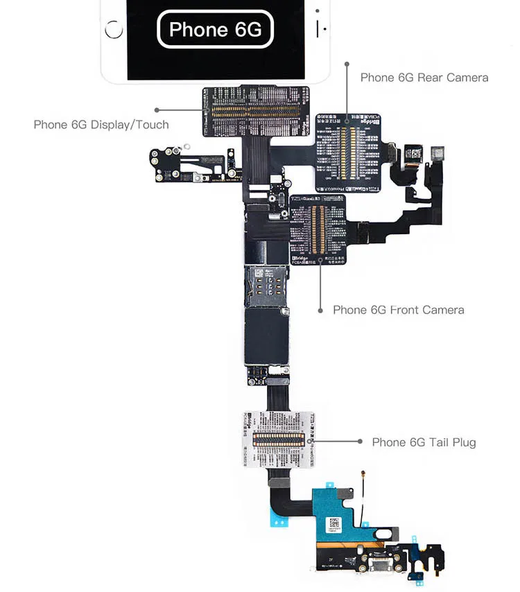 QianLi iBridge FPC Тестовый Кабель для iphone X 6 6S 7 7P 8 8p материнская плата проверка неисправностей сенсорная Передняя Задняя камера отпечаток пальца