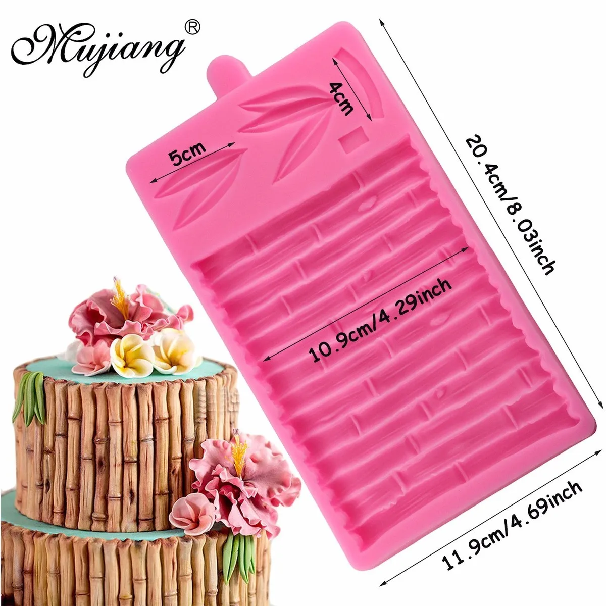 

Mujiang 3D Bamboo Silicone Mold Cake Border Fondant Molds DIY Sugarcraft Cake Decorating Tools Candy Chocolate Gumpaste Moulds