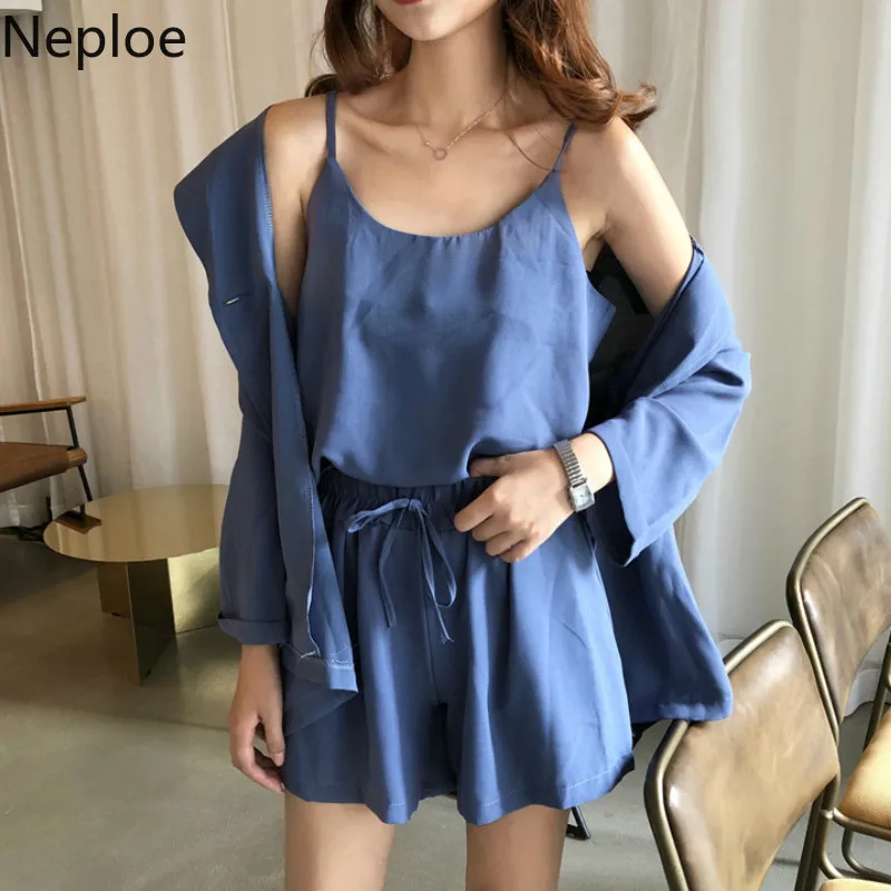 Neploe/комплект из 3 предметов женские топики без рукавов с круглым вырезом + блейзер