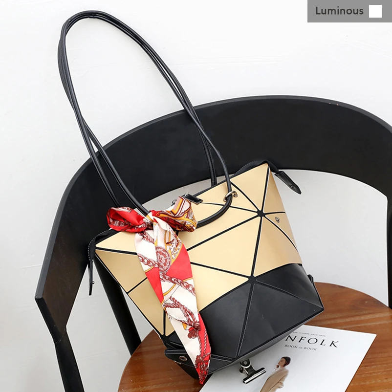 Nevenka Women Luminous Handbag Leather Shoulder Bag Women Geometric Handbags 2018 Large Tote Bag for Women Leather Crossbody Bag08