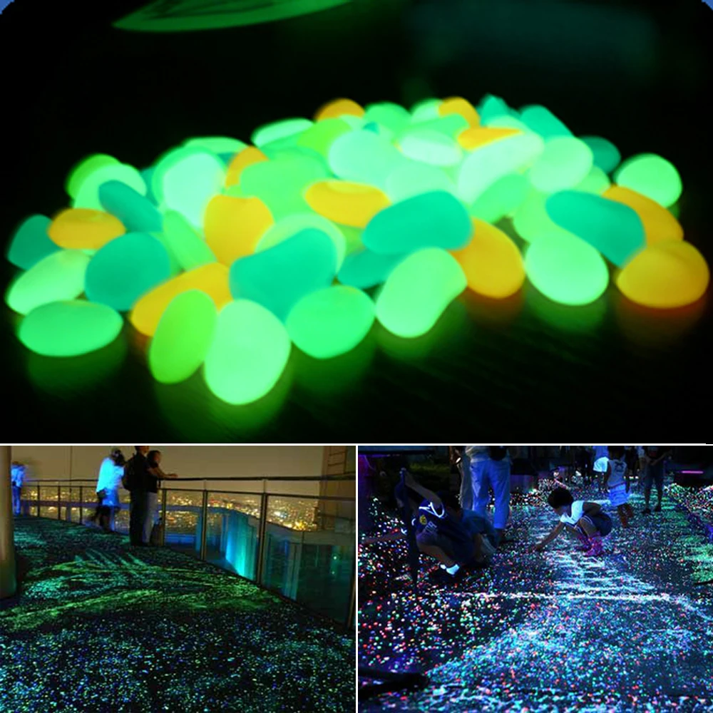 

Luminous Stones Dark Garden Pebbles Glow Stones Rocks for Luminous Light-emitting Artificial Pebble Lawn Garden Yard Decoration
