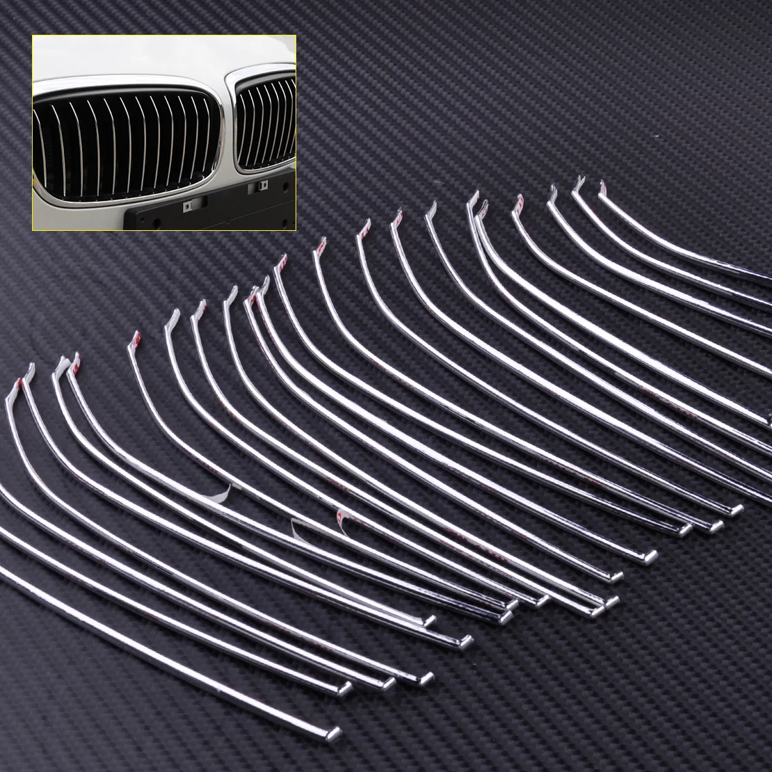 

CITALL 24X car-styling Chrome Plated Front Bumper Kidney Hood Grill Grille Cover Trim for BMW 2 Gran Tourer F46 218i 220i 12 Bar