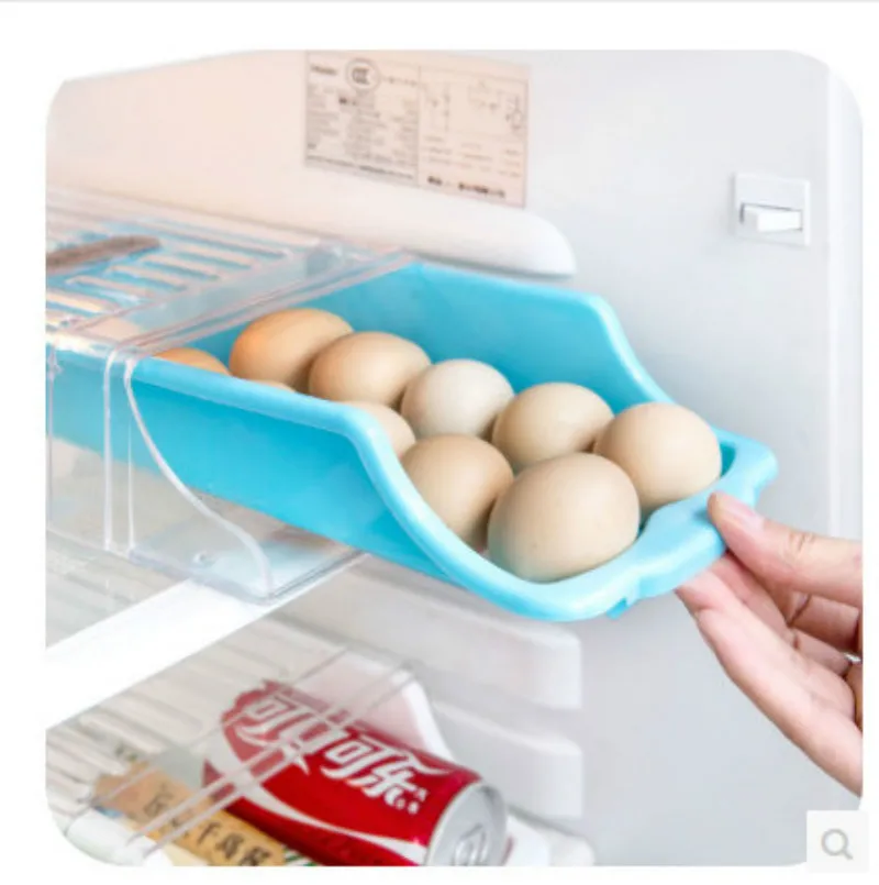 البيض تخزين مربع حاوية الطعام الثلاجة درج نوع علبة البيض إمالة سهلة لالتقاط الفضاء في تخزين المطبخ مربع