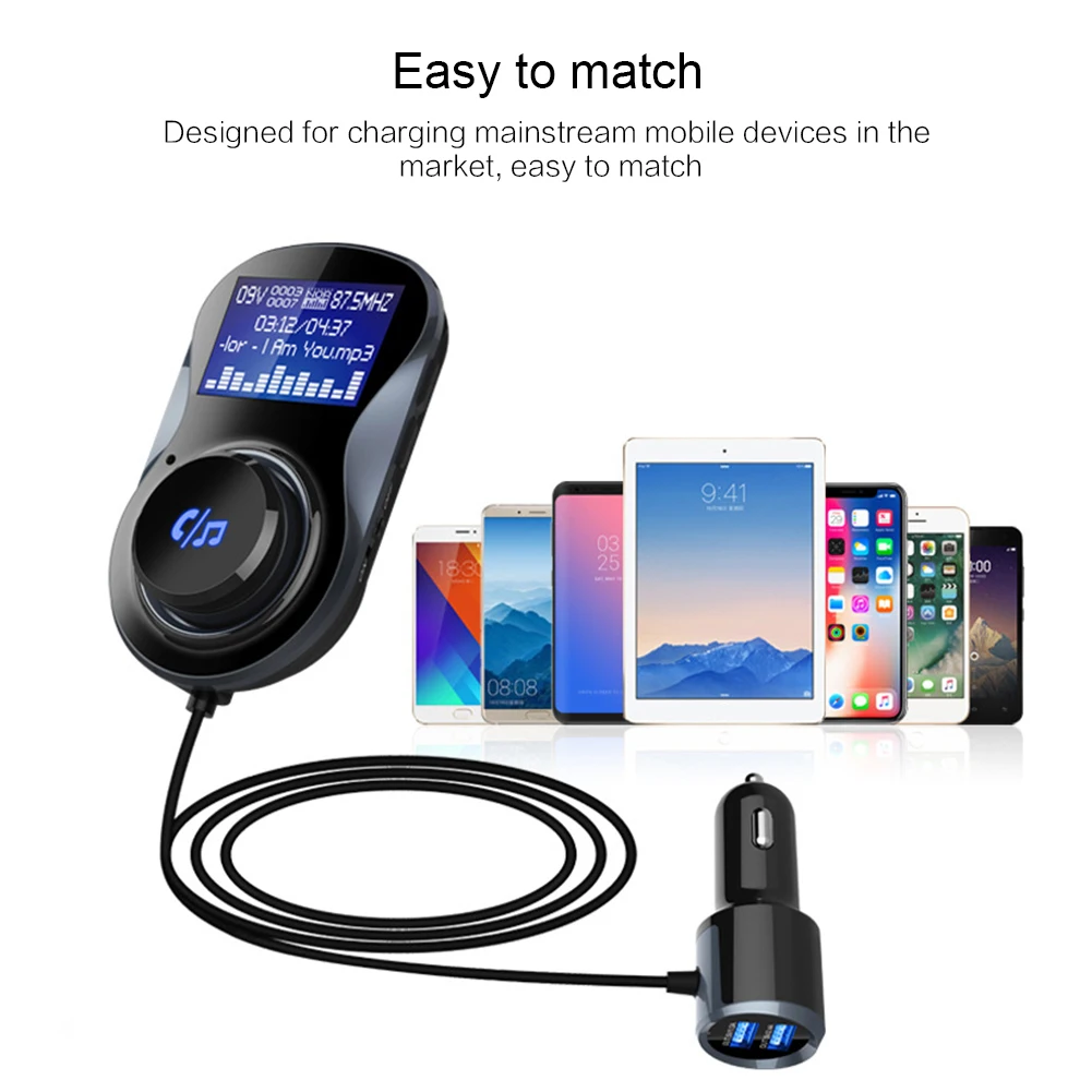 FM трансмиттер автомобильный с Bluetooth mp3 плеером и ЖК дисплеем|MP3-плеер для авто| |