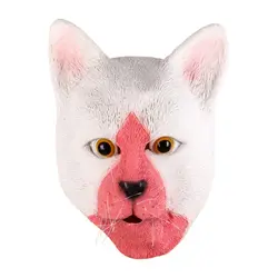 Латексные Маска «кошка» маска в форме головы животного взрослые смешные лица рот-муфельные маски для хеллоуина Рождественская вечеринка