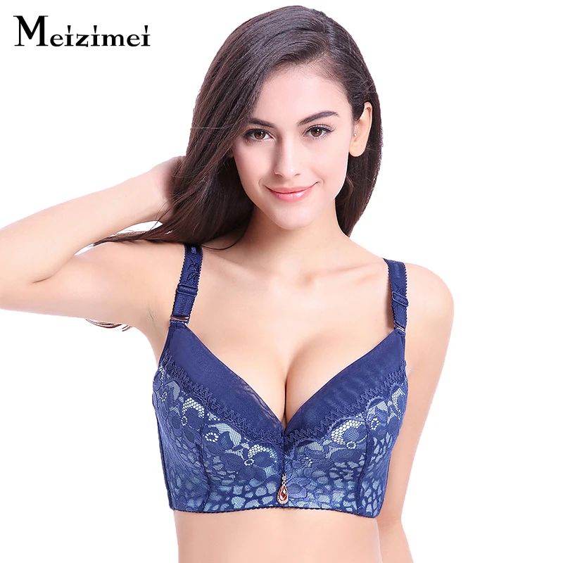Meizimei ultra boost lace big bra plus size sexy bh push up bralette bras lingerie women wide strap bra crop top underwear x0833