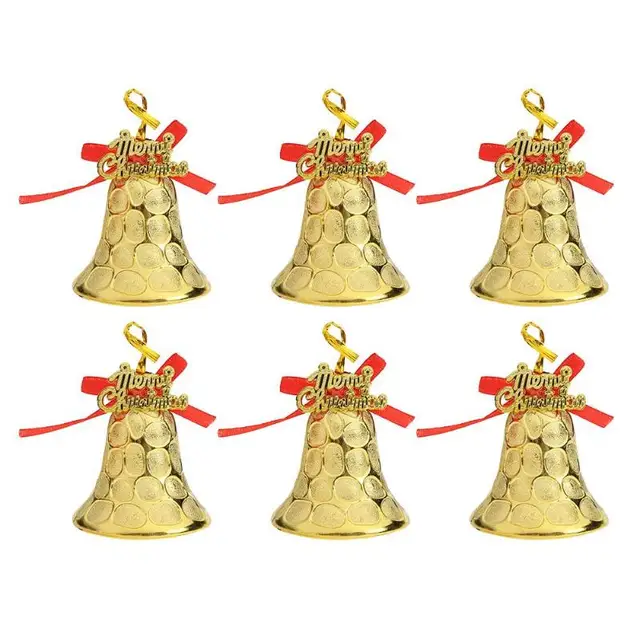 6pcs Plastic Christmas Bells Pendants Xmas Tree Hanging Ornament Xmas decorations for Home New