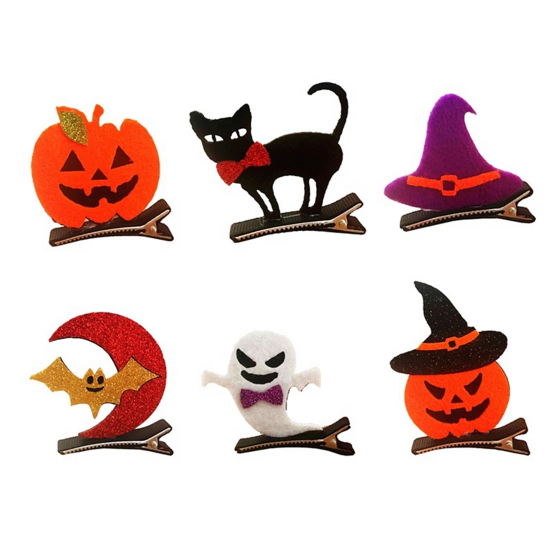 6Pcs Halloween Children Lovely Decor Barrette Party Carnival Decorative Hair Clip Decoration | Дом и сад