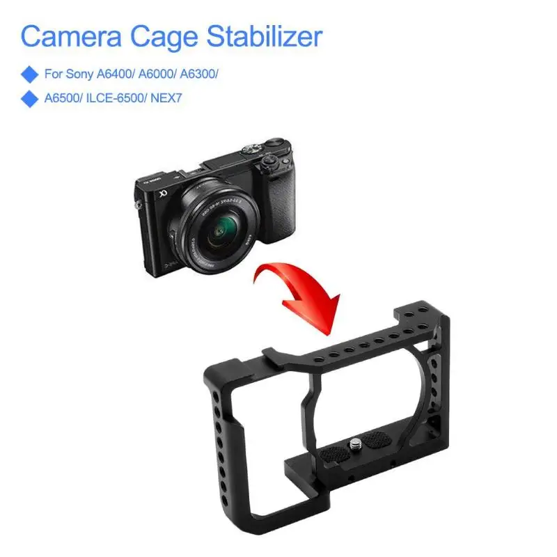 Studio Photo Camera Cage for Sony 6500 Aluminum Protective Camera Stabilizer for Sony A6400/A6000/A6300/A6500/ILCE-6500/NEX7