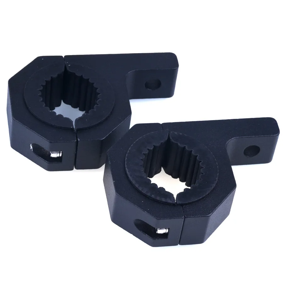 JNNJ 2-Piece Motorcycle Light Mounting Bracket Clamp | Universal 22-32mm For Bull Bars, Handlebars | Aluminum Alloy, Black