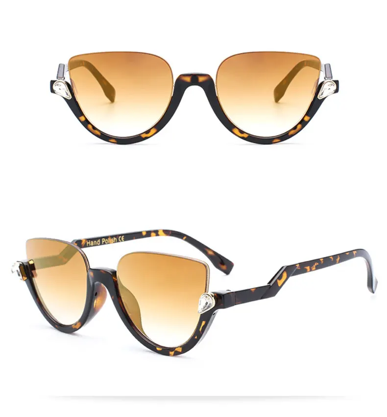 RFOLVE ins Популярные стильные сексуальные полуоправа оправа для очков в стиле кошачьи глаза женские летние дорожные солнцезащитные очки модные высококачественные оттенки RF54