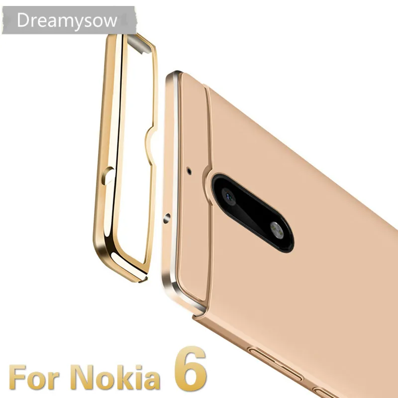 

Dreamysow Luxury Removable 3 in 1 Hard Plastic Case For Nokia 6 Cover PC Plating Matte Back Cover 5.5 inch Case For Nokia 6