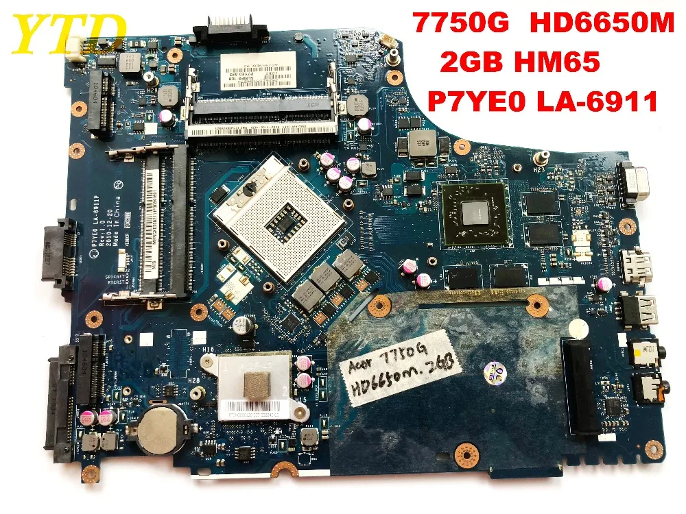 Original for font b ACER b font 7750 7750G laptop motherboard 7750G HD6650M 2GB HM65 P7YE0