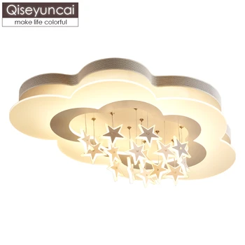 

Qiseyuncai 2019 new children's room ceiling lamp simple modern creative net red warm bedroom stars clouds with lights