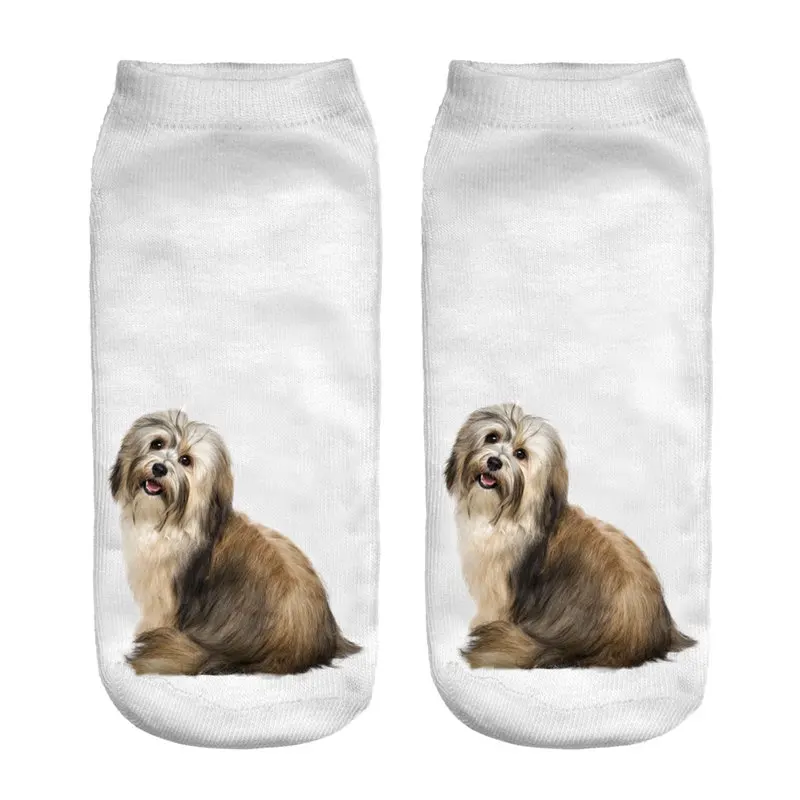 Женские короткие носки Schnauzer для молодых девушек, повседневные милые 3D Браслет на ногу с собакой, хлопковые носки с принтом для лета