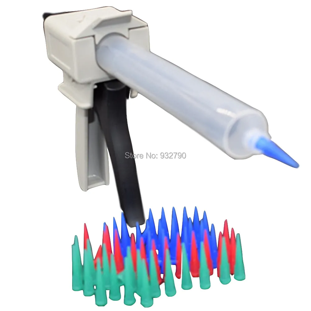 

55cc Epoxy Adhesive Gun Manual Adhesive Applicator Gun + 55cc 55ml Dispensing Syringe + 300pc 18G 22G 25G Tapered Dispensing Tip