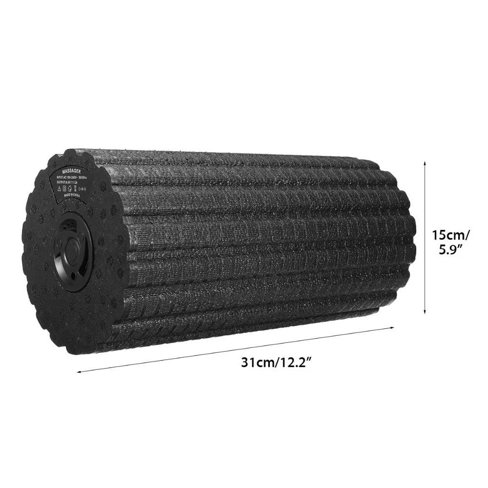 Electric 4-Speed Vibrating Foam Roller For Muscle Massage Deep Tissue Trigger Roll Stretch Tool Body Slimming Yoga Foam Roller