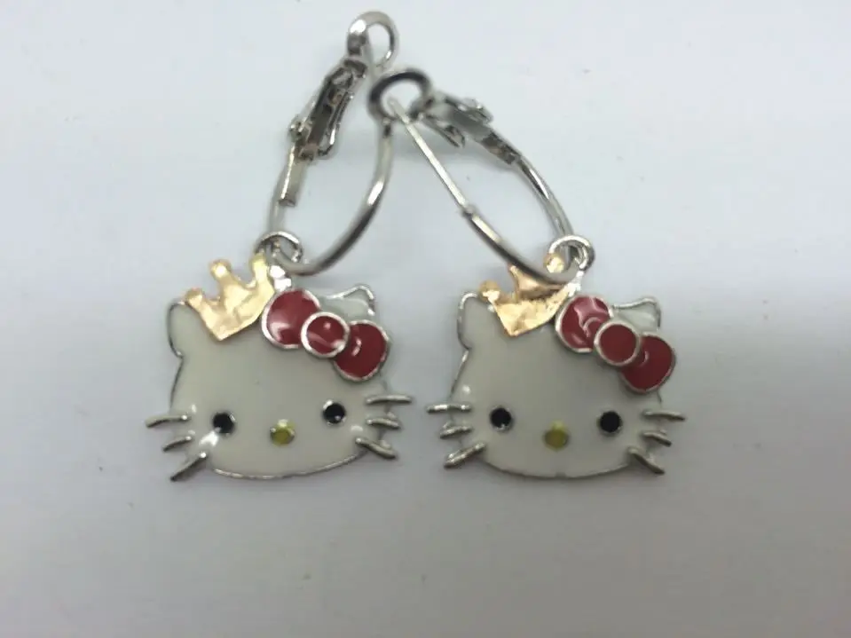 Free Shipping, Hello Kitty Wholesale,Hello Kitty Earrings In Pink Bow