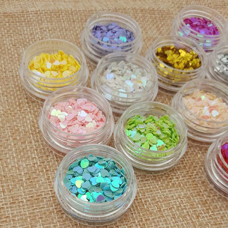 Bling Сердце Форма пайетки слизь глины Sprinkles для наполнитель для слизи DIY Поставки десерт грязи украшения игрушки для детей взрослых