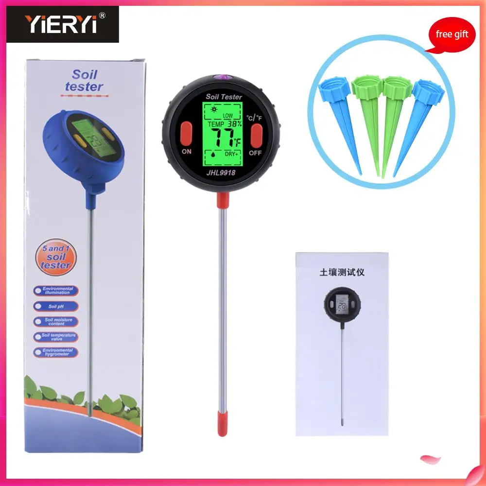 

Yieryi 2019 New Soil Meter Fertility Tester Measures Soil PH Moisture Sunlight Temperature and Humidity 5 in 1/4 in 1/3 in1/2in1