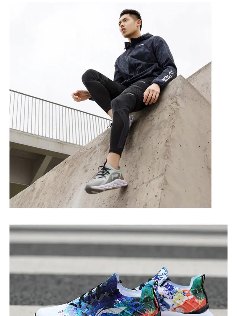Li-Ning/мужские кроссовки для бега с подушкой из дышащего материала, подкладка из монопряжи, износостойкая спортивная обувь, кроссовки ARHP073 XYP930