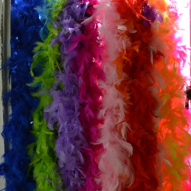 Multicolor 2M Party Feather Boa Strip Fluffy Craft Costume Fancy Dress Wedding